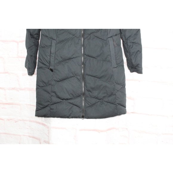LL Bean Black Polyester Stretch Down Puffer Hooded Winter Coat Size XS - Picture 3 of 9